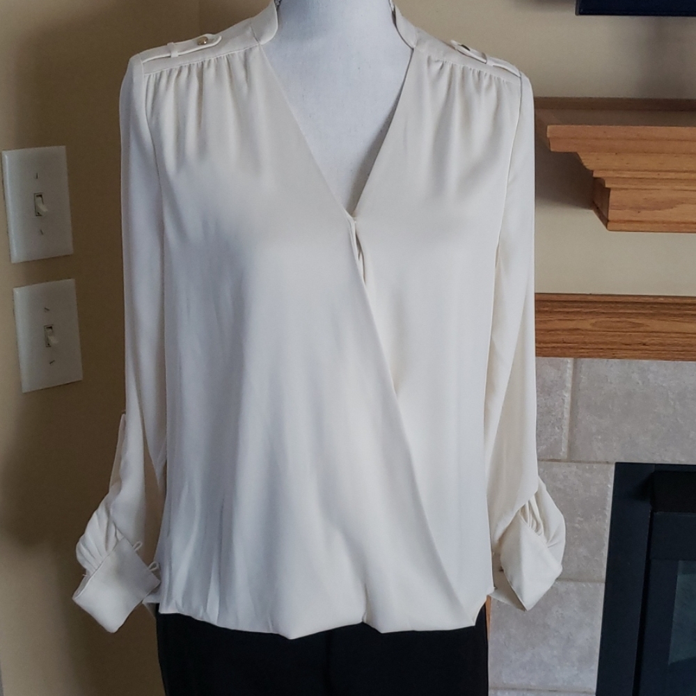 White House Black Market surplice blouse